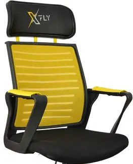 Kancelářské židle a křesla Kancelářské herní křeslo XFLY žluté černé