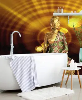 Samolepící tapety Samolepící tapeta socha Buddhy s abstraktním pozadím