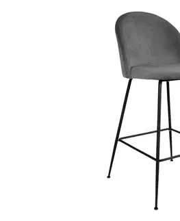Barové židle Norddan Designová barová židle Kristopher, šedá / černá