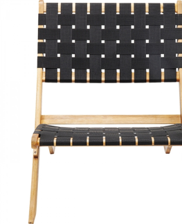 Skládací židle KARE Design Černá skládací židle s výpletem Ipanema
