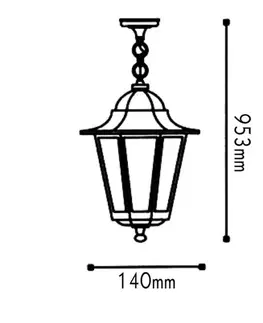 Závěsná svítidla ACA Lighting Garden lantern venkovní závěsné svítidlo HI6175B