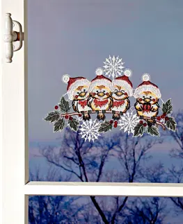Dekorace oken a dveří Závěsná textilní dekorace "Ptačí sněm"