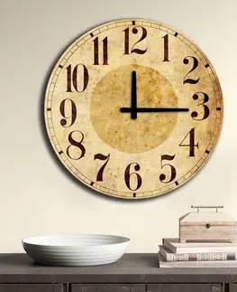 Nástěnné hodiny Nástěnné hodiny MDF ORANŽOVO-OKROVÉ 50 x 50 cm