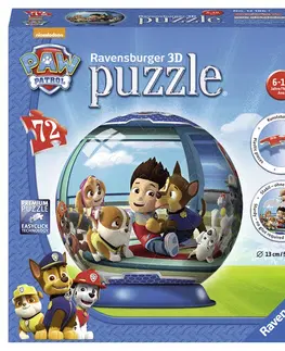 Hračky puzzle RAVENSBURGER - Tlapková Patrola puzzleball; 3D, 72 dílků