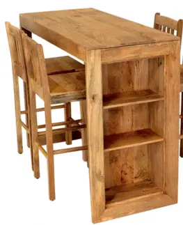 Jídelní stoly Barový jídelní stůl Hina 140x110x60 z mangového dřeva