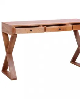 Pracovní stoly Psací stůl masivní mahagonové dřevo Dekorhome Přírodní