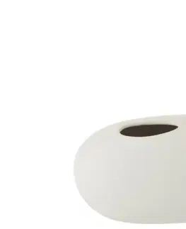 Dekorativní vázy Bílá keramická oválná váza Matt White L - 25*15*13 cm J-Line by Jolipa 1096