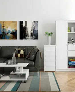 Komody Ak furniture Komoda CL5 se zásuvkami 40 x 92 cm bílá