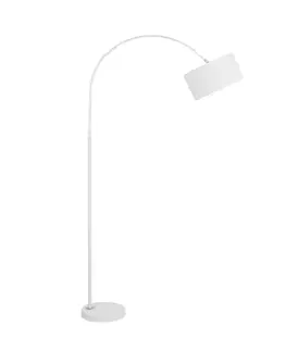 Obloukové stojací lampy NOVA LUCE stojací lampa SAMA bílé stínidlo bílá hliníková základna E27 1x12W 230V IP20 bez žárovky 9401653