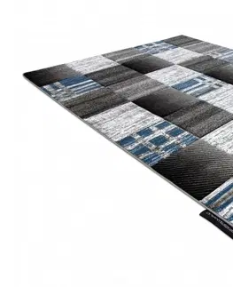Koberce a koberečky Dywany Lusczow Kusový koberec ALTER Siena čtverce/mřížka modrý, velikost 240x330