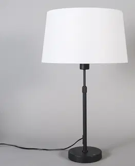Stolni lampy Stolní lampa černá s odstínem bílá 35 cm nastavitelná - Parte