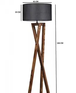 Svítidla Opviq Stojací lampa Maçka Ceviz II 166 cm černá
