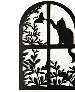 Dekorace oken a dveří Kovová dekorace Kočka