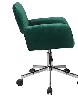 Kancelářské židle Ak furniture Čalouněné otočné křeslo FD-22 lahvově zelené