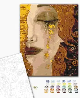 Reprodukce umělců Malování podle čísel inspirace G. Klimt - Zlaté slzy