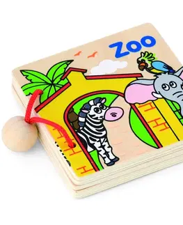 Hračky VIGA - Dřevěná knížka ZOO