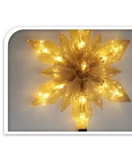 Vánoční dekorace Vánoční LED zápich Vločka čirá, 25 LED, 24 x 6,6 cm