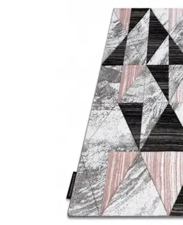 Koberce a koberečky Dywany Lusczow Kusový koberec ALTER Nano trojúhelníky růžový, velikost 140x190