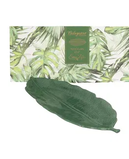 Patery a tácy Talíř Jungle Leaves 39cm green