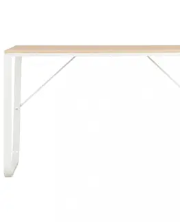 Pracovní stoly Psací stůl 120x60 cm Dekorhome Bílá / dub
