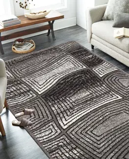 Moderní koberce Moderní šedý koberec s abstraktním motivem