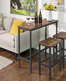 Kuchyňské a jídelní stoly Barový stůl industriální 100 x 90 x 40 cm