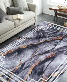 Moderní koberce Protišmykový koberec tmavosivej farby so vzorom Šířka: 60 cm | Délka: 100 cm