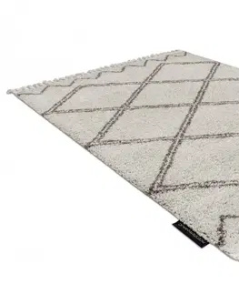 Koberce a koberečky Dywany Lusczow Kusový shaggy koberec BERBER ASILA krémový, velikost 180x270