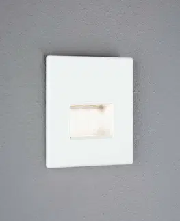 Vestavná svítidla do stěny PAULMANN LED vestavné svítidlo do zdi Edge Quadro hranaté 80x5mm 1,2W 230V 2700K bílá mat
