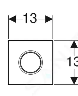 Záchody GEBERIT Splachovací systémy Pneumatické ovládání splachování pisoáru typ 01, matný chrom 116.011.JQ.5