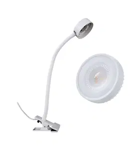 Stolní lampy a lampičky s klipem Lindby Svítidlo Jyla, bílé, GX53, 2700K, flexibilní rameno 