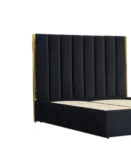 Postele HALMAR Dvoulůžková postel Palazzo 160 x 200 cm černo-zlatá