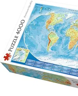 Hračky puzzle TREFL - Puzzle Velká mapa světa 4000