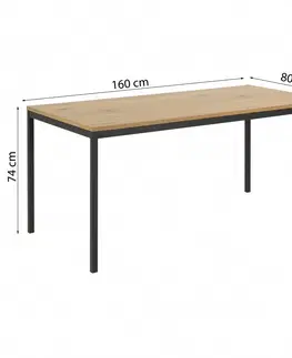 Jídelní stoly Actona Jídelní stůl Seaford 160x80x74 cm hnědý