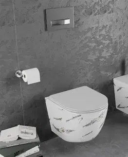 Záchody MEXEN Lena Závěsná WC mísa včetně sedátka s slow-slim, Duroplastu, bílý kámen 30224091