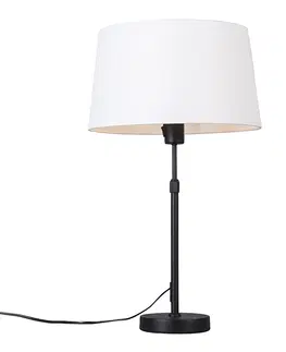 Stolni lampy Stolní lampa černá s odstínem bílá 35 cm nastavitelná - Parte