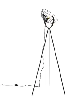 Stojaci lampy Průmyslová stojací lampa stativ černá 35 cm nastavitelná - Hanze