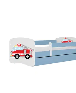 Dětské postýlky Kocot kids Dětská postel Babydreams hasičské auto modrá, varianta 80x160, bez šuplíků, s matrací