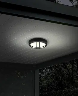 LED venkovní nástěnná svítidla Solight LED venkovní osvětlení kulaté s mřížkou, 13W, 910lm, 4000K, IP65, 17cm, černá WO753