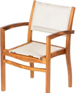 Zahradní židle a křesla DEOKORK Zahradní teakové křeslo ROMA