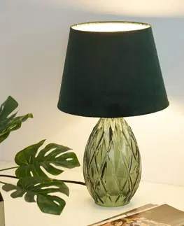 Stolní lampy Pauleen Pauleen Crystal Velvet stolní lampa, skleněná noha