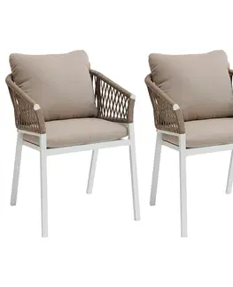 Zahradní židle a křesla Hliníkové jídelní křeslo COLUMBIA (bílá)
