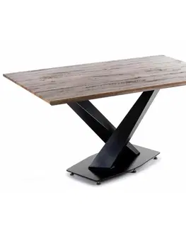 Jídelní stoly DekorStyle Jídelní stůl SELLINI 150 cm dub/černý