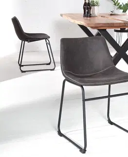 Luxusní jídelní židle Estila Designová židle Django šedá