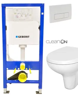 WC sedátka Geberit Duofix tlačítko DELTA51 BÍLÉ WC CERSANIT ARTECO + SEDÁTKO 458.103.00.1 51BI AT1