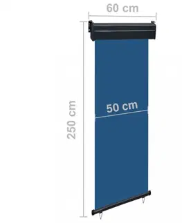Markýzy Balkonová zástěna 60x250 cm Dekorhome Modrá