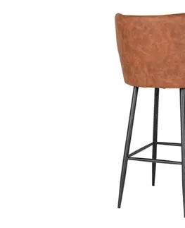 Barové židle Norddan Designová barová židle Laurien vintage hnědá