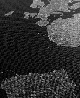 Obrazy mapy Obraz noční černobílá mapa světa