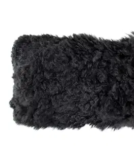Dekorační polštáře Černý polštář z dlouhé ovčí kůže  - 50*30*10cm Mars & More QXHKWZ