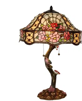 Svítidla Stolní lampa Tiffany Flowers - Ø 45*62 cm 3x E27 / Max 60w Clayre & Eef 5LL-5631